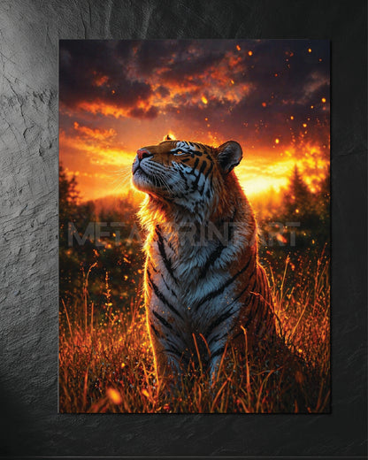 Cuadro Metalico Tiger Sunset