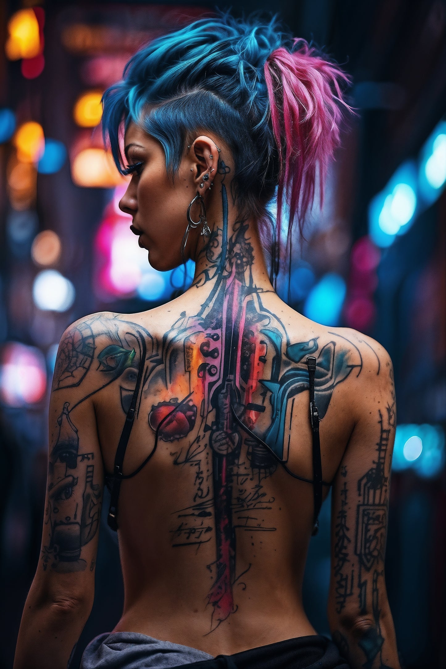 cuadro metálico cyberpunk anime impreso en aluminio calidad 4K