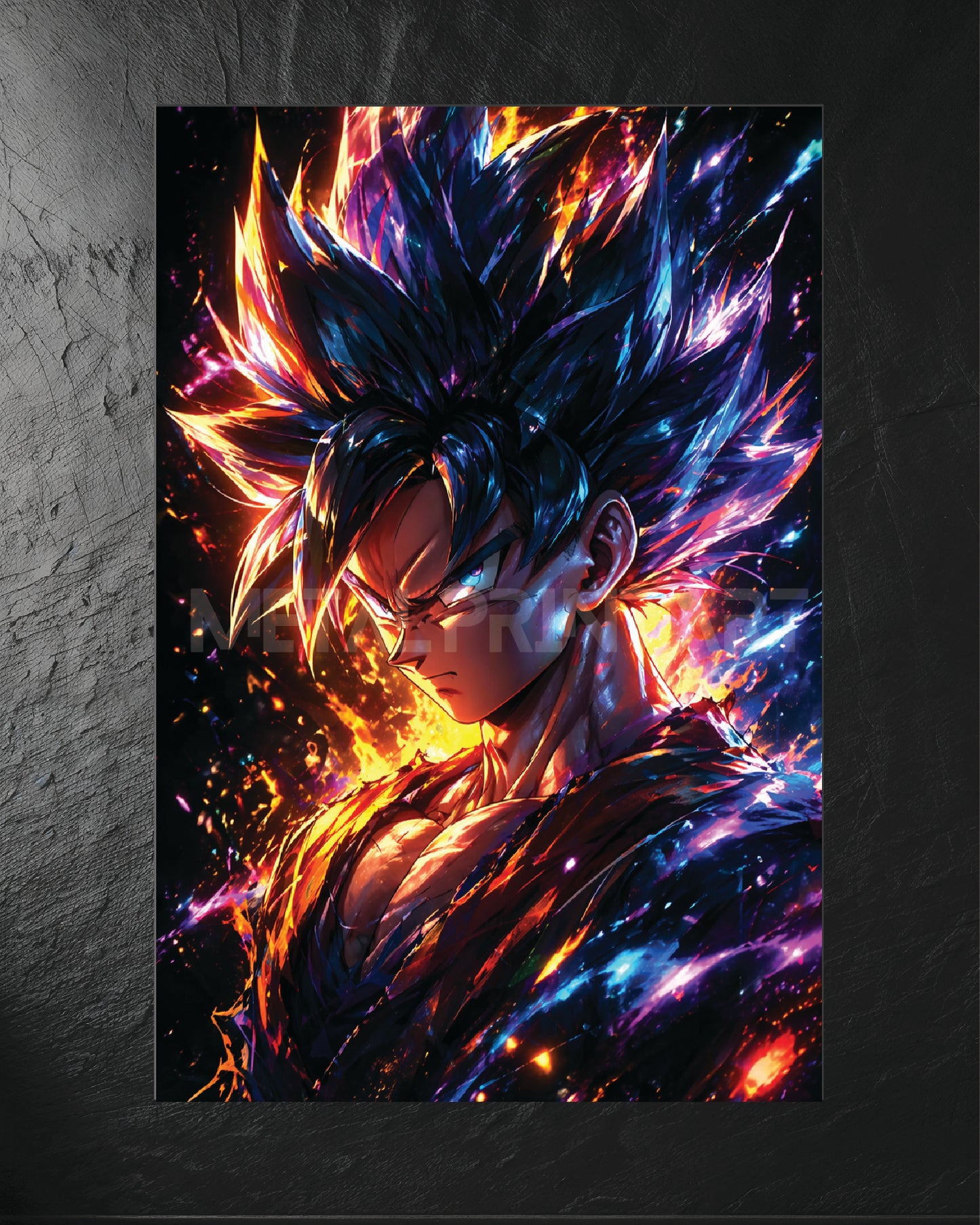 Cuadro Metalico Goku Neon