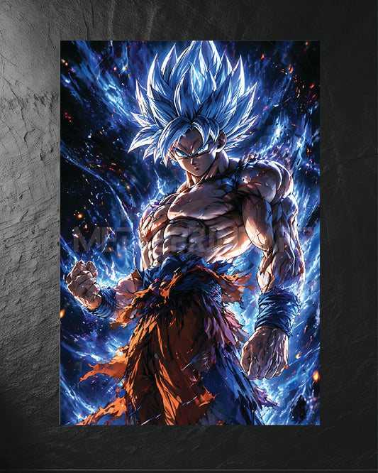 Cuadro Metalico Goku Silver Aura