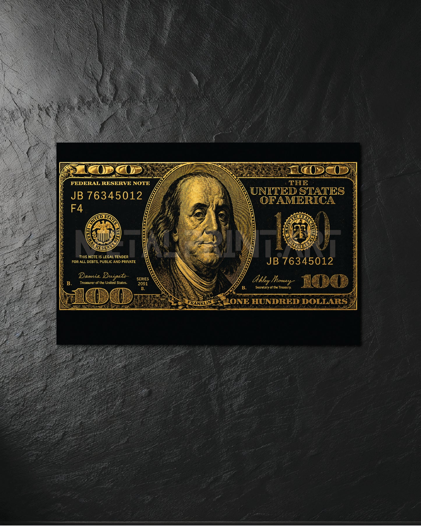 Cuadro Metalico Golden Bill
