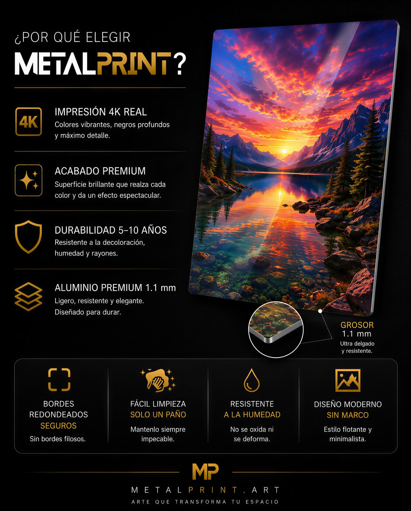 Cuadro Metalico Gojo Satoru Holográfico