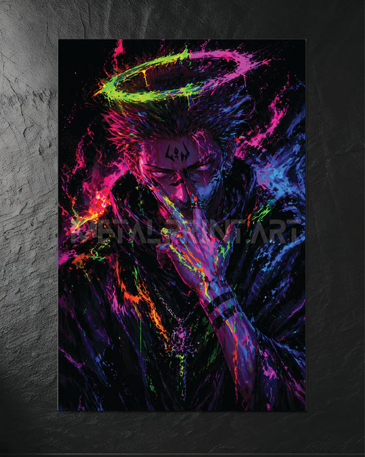 Cuadro Metalico Ryomen Sukuna Neon