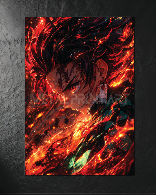 Cuadro Metalico Tanjiro Flames Resolution